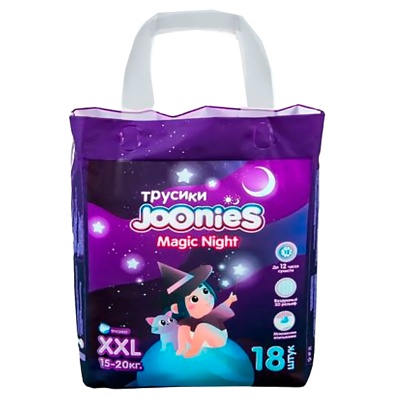 Подгузники трусики Magic Night размер ХXL 15-20 кг 18 шт Joonies 856108 1